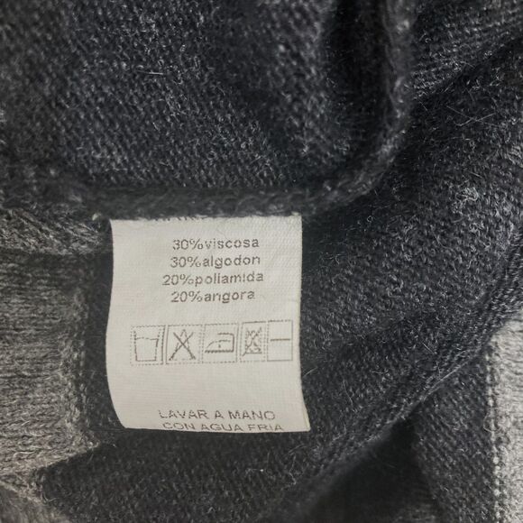 Maria Cher Sweater 1/US S Black Gray Colorblock Angora Wool Cowl Neck Argentina - Picture 14 of 16